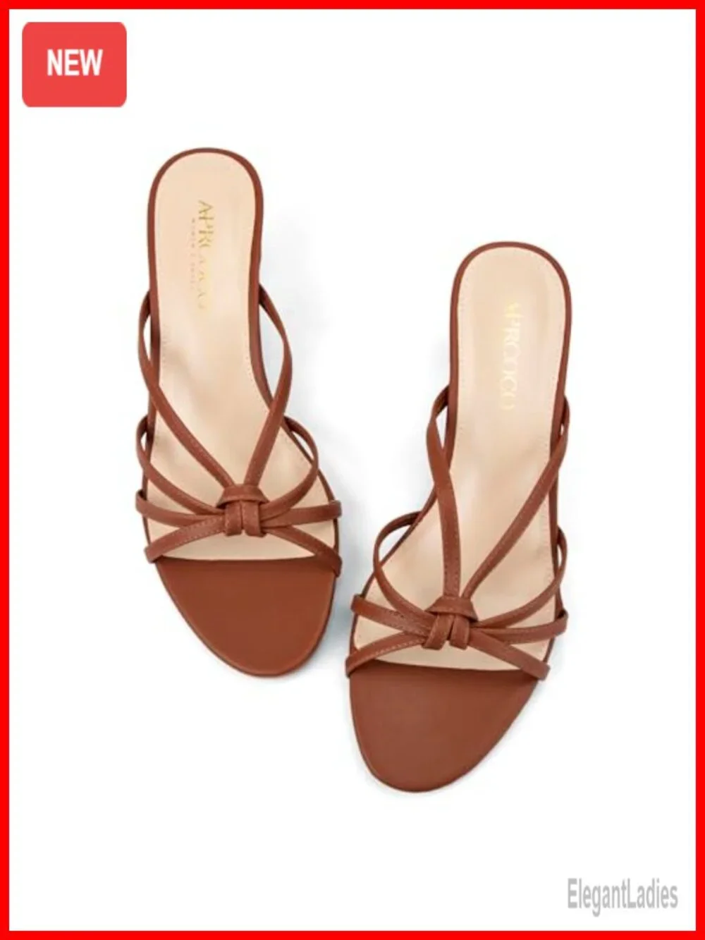 Strappy Kitten Heels Knotted Open Round Toe Slip On Mule Heeled Sandals